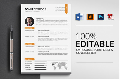 CV Resume Word 3 Pages Template