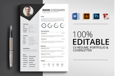 CV Resume Word 3 Pages Template