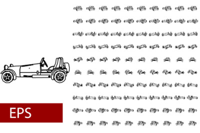 100 sets lineart car rotation