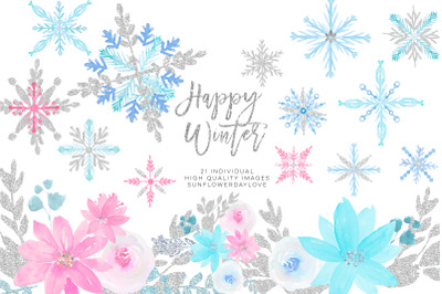 Winter onederland clipart&2C; winter snowflakes clipart