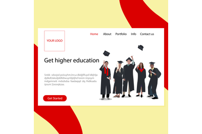 Get highter education landing page