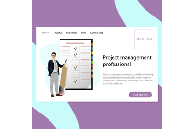 Project management professional landing page