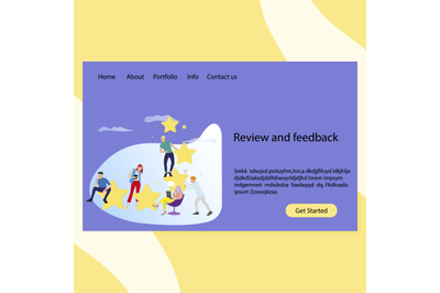 Review and feedback landing page homepage template