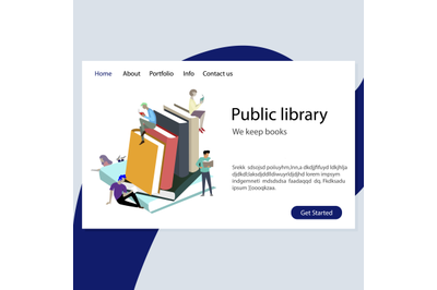 Website template for public library illustration. We keep books