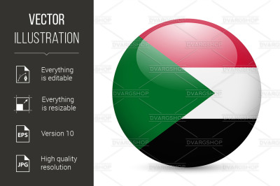 Round glossy icon of Sudan