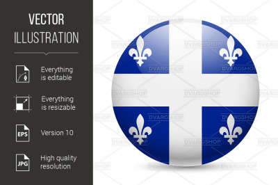 Round glossy icon of Quebec