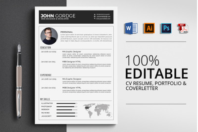 CV Resume Word 3 Pages Template