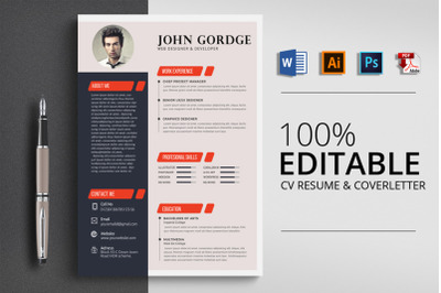 Clean CV Resume Word Template