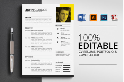 CV Resume Word 3 Pages Template