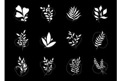 Nature icon plant set