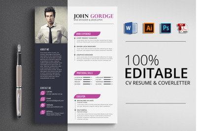 Professional CV Resume Word