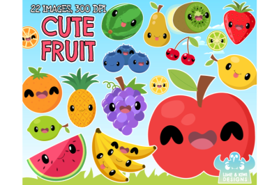 Cute Fruit Clipart - Lime and Kiwi Designs