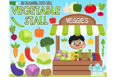 Vegetable Stall Clipart - Lime and Kiwi Designs