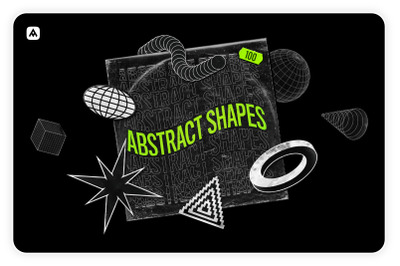 Abstract shapes collection  100 design elements