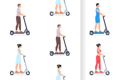 Man and Woman electric scooters