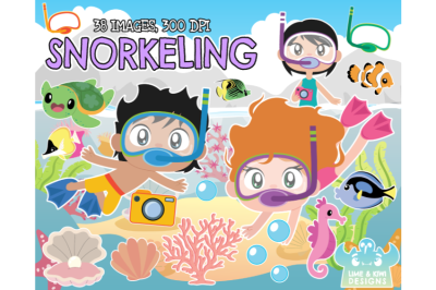 Snorkeling Clipart - Lime and Kiwi Designs