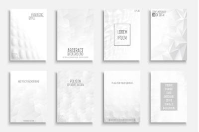 White abstract futuristic posters