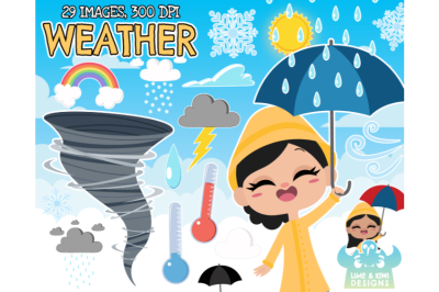 Weather Clipart - Lime and Kiwi Designs