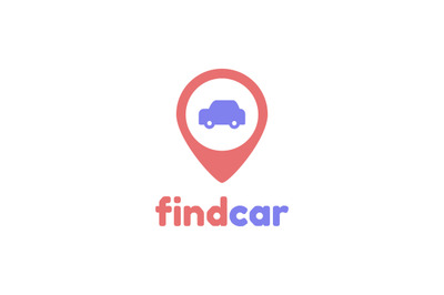 Findcar location, navigation logo vector