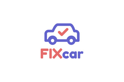 Fixcar, Service car or vehicle logo template