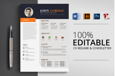 Creative CV Resume Word Template