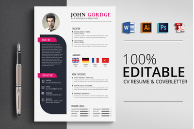 Creative CV Resume Word Template