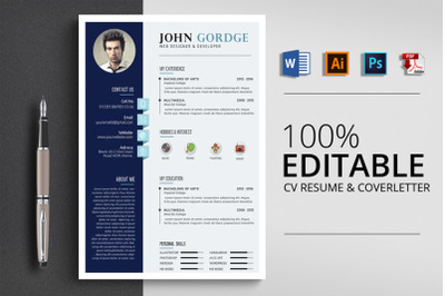 CV Resume &amp; Coverletter Word Template