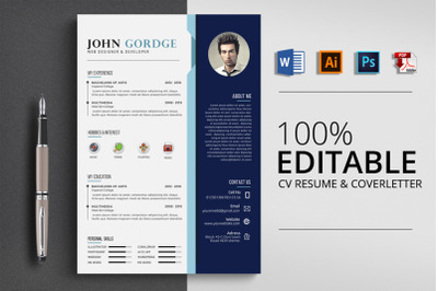 CV Resume &amp; Coverletter Word Template