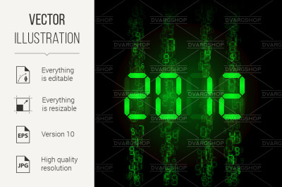 Set of digital numbers - twenty twelve