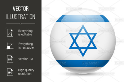 Round glossy icon of Israel