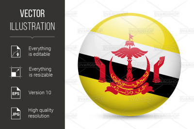 Round glossy icon of Brunei