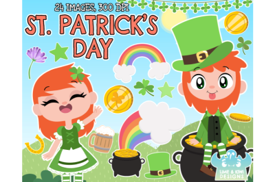 Saint Patrick&#039;s Day Clipart - Lime and Kiwi Designs