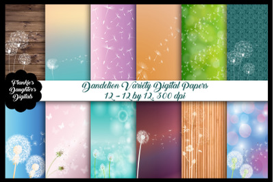 Dandelion Variety Digital Papers