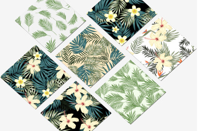 Seamless Pattern with Tropical Plant Bundle