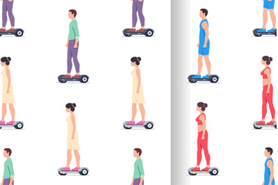 Man and Woman Electric hoverboards