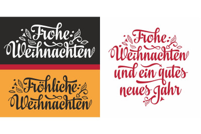 Frohe Weihnachten. Congratulations in German language. Christmas