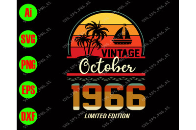 Vintage october 1966 limited edition svg&2C; dxf&2C;eps&2C;png&2C; Digital