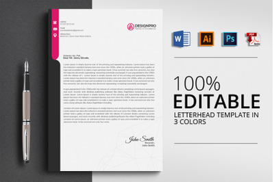 Professional Design Letterhead Word Template