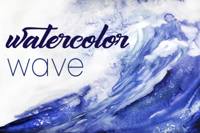 watercolor wave and sea