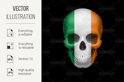 Irish flag skull