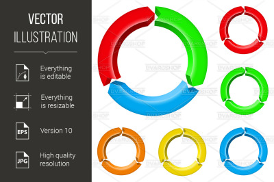 Set of arrow circles