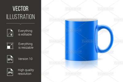 Blue mug on white