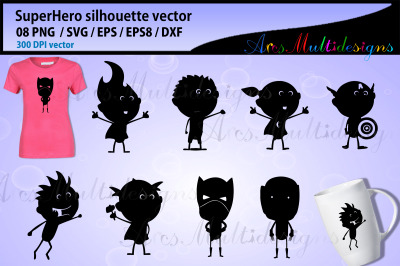 Superhero silhouette vector / Superhero graphics