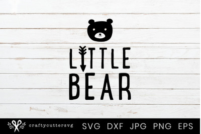 Little Bear Svg Cut File Toddler Clipart