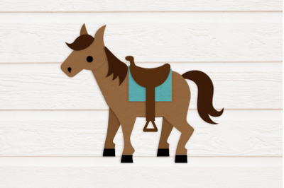 Horse with Saddle | SVG | PNG | DXF