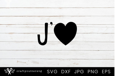 J&#039;aime Svg Cut File heart Clipart