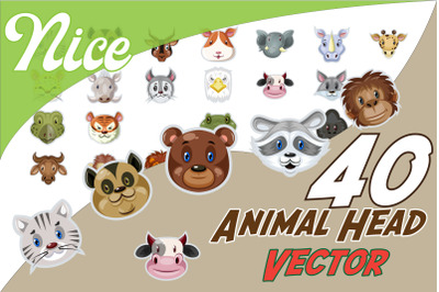 40x CUTE animal head stickers designs!