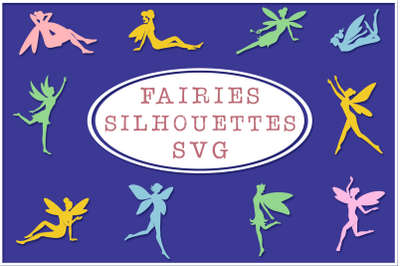 Fairies Silhouettes SVG Cut Files Pack 1