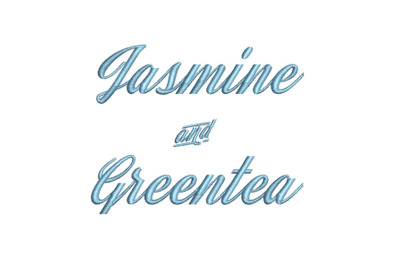 Jasmine and Greentea 15 sizes embroidery font