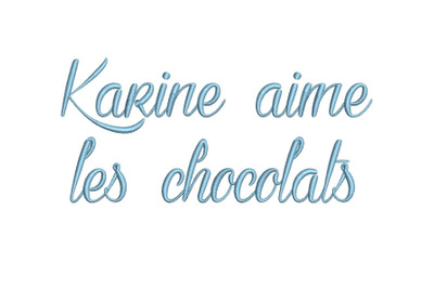 Karine aime les chocolat 15 sizes embroidery font